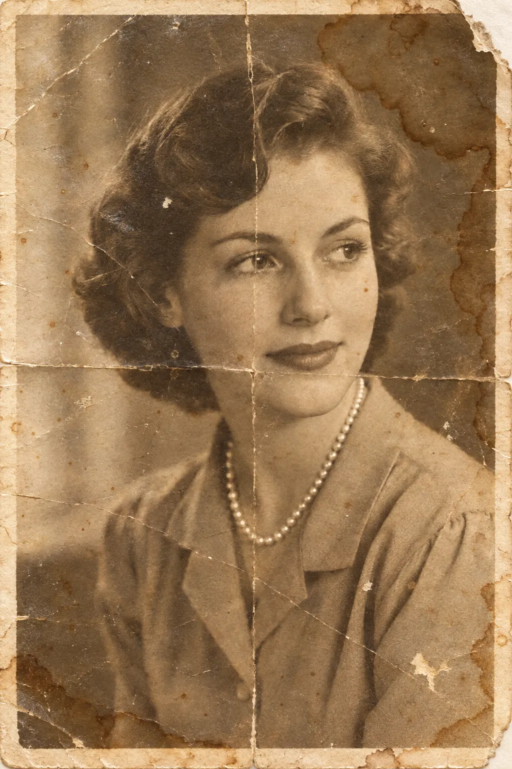 Studioporträt 1954, beschädigt