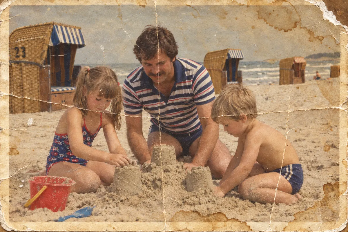 Strandfoto 1983, beschädigt